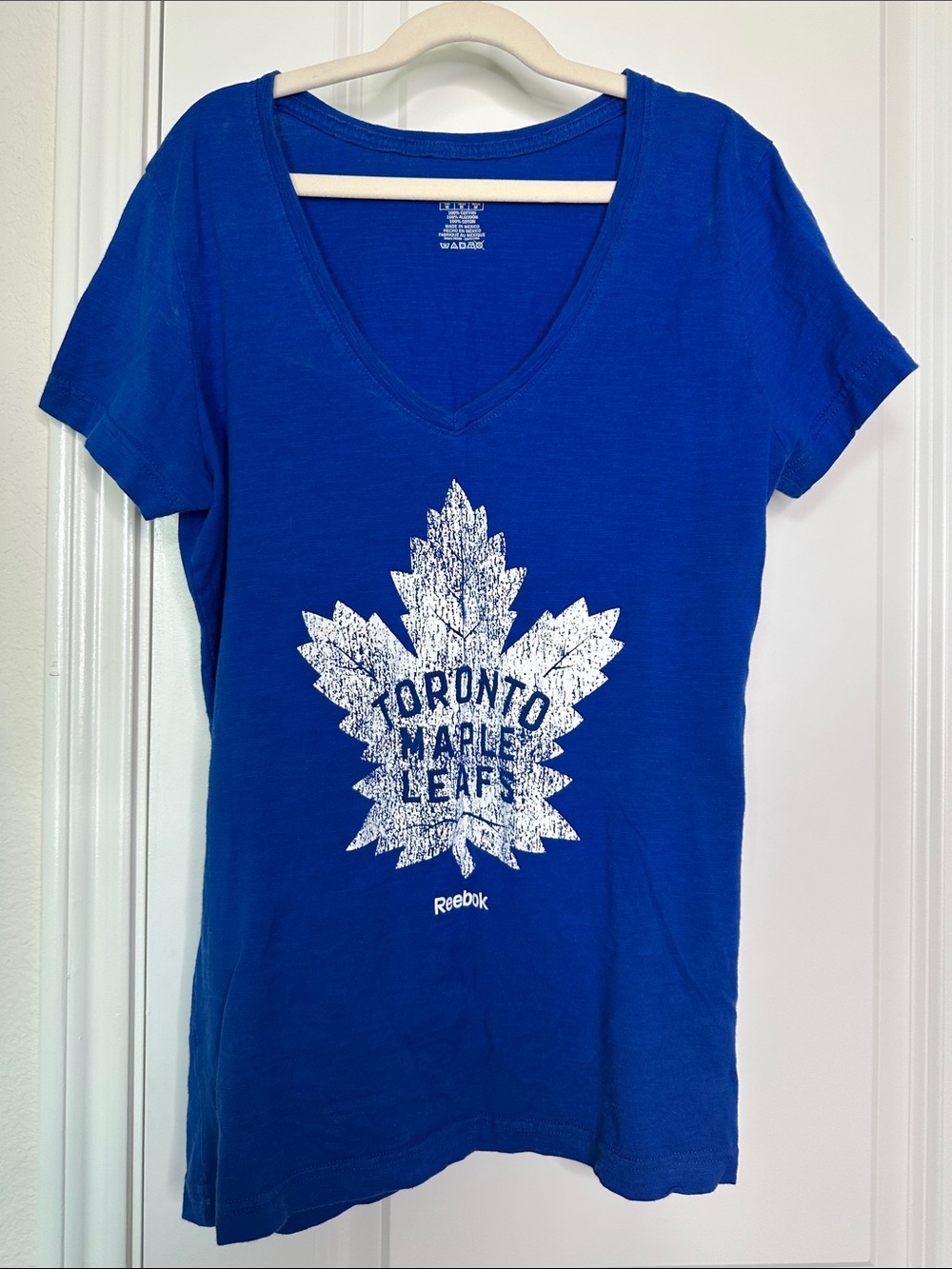 NHL Toronto Maple Leafs Women’s V-neck Tee 100% Cotton